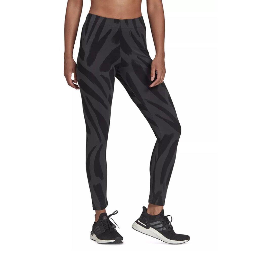 Adidas Future Icons Feel Fierce Graphic Zebra Print Leggings